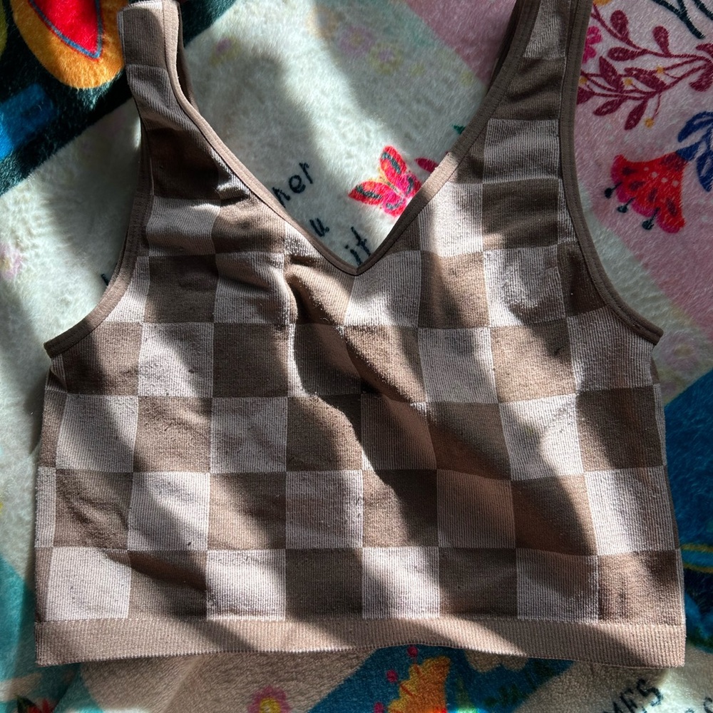 🤎CHECKERED TANK TOP🤎